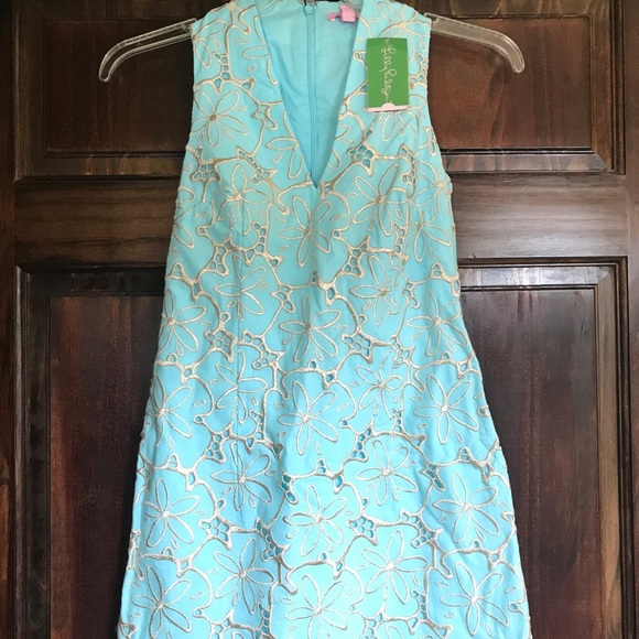 Lilly Pulitzer Estella Shift Skye Blue Size 2 - Picture 2 of 6